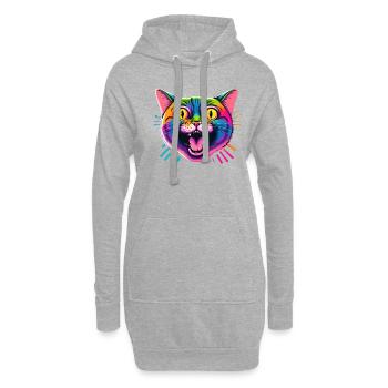 Amoureux des chats Cool Cat Design Cat Mama - Sweat-shirt à capuche long Femme - gris chiné - Devant