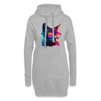 Amoureux des chats Cool Cat Design Cat Mama - Sweat-shirt à capuche long Femme - gris chiné - Devant