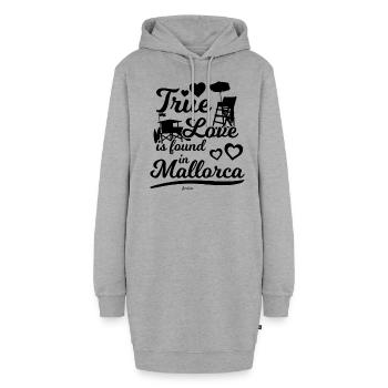 ich liebe Urlaub auf der Insel Mallorca - Hoodie-Kleid - Grau meliert - Vorne