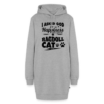 Ragdoll Katze Stubentiger Spruch - Hoodie-Kleid - Grau meliert - Vorne