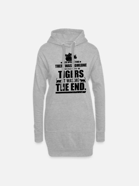 cooler Spruch mit einem Tiger - Hoodie-Kleid - Grau meliert