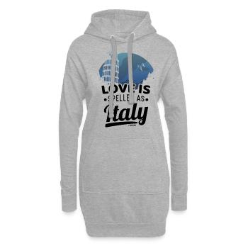 Italie - Sweat-shirt à capuche long Femme - gris chiné - Devant