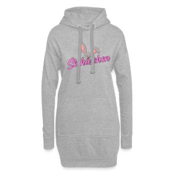 Skifahrer Skihäschen Ski - Hoodie-Kleid - Grau meliert - Vorne