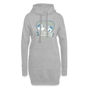 Skifahrer No hill no thrill Ski - Hoodie-Kleid - Grau meliert - Vorne