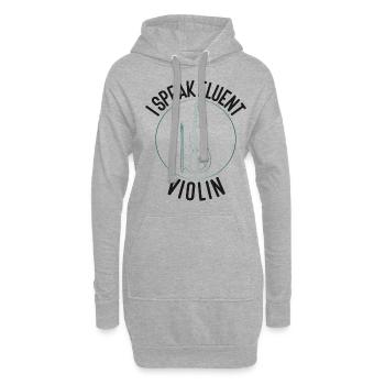 Violoniste Je parle couramment - Sweat-shirt à capuche long Femme - gris chiné - Devant