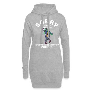 Désolé de ne pas écouter zombie - Sweat-shirt à capuche long Femme - gris chiné - Devant