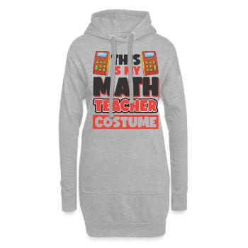 Das ist mein Mathelehrer Kostüm - Hoodie-Kleid - Grau meliert - Vorne