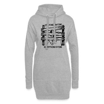 Its Fine Im Fine Everything Is Fine Hund - Hoodie-Kleid - Grau meliert - Vorne