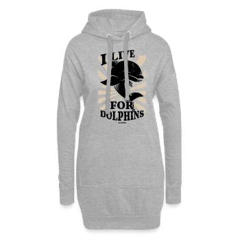 Delfin Delfinschule Säugetier Meer Delfinarium - Hoodie-Kleid - Grau meliert - Vorne