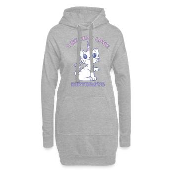Anniversaire du chat Chat dame Chat Maman chat - Sweat-shirt à capuche long Femme - gris chiné - Devant