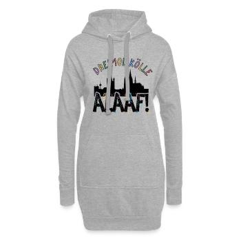 Karneval Kostüm Dreimol Kölle Alaaf Herz Köln - Hoodie-Kleid - Grau meliert - Vorne
