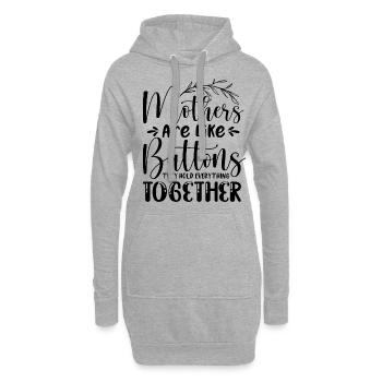 Mütter halten alles zusammen Lustiger Spruch - Hoodie-Kleid - Grau meliert - Vorne