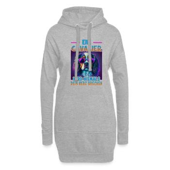Hunde Spruch Cavalier Spaniel für Hundeliebhaber - Hoodie-Kleid - Grau meliert - Vorne
