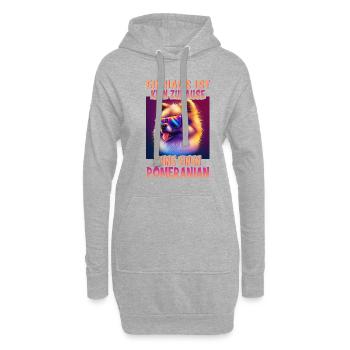 Hunde Spruch Pomeranian Design für Hundeliebhaber - Hoodie-Kleid - Grau meliert - Vorne