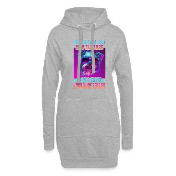 Hunde Spruch Yorkshire Terrier Design für - Hoodie-Kleid - Grau meliert - Vorne