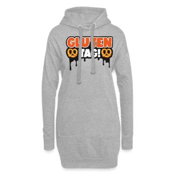 Étiquette de gluten! - Sweat-shirt à capuche long Femme - gris chiné - Devant