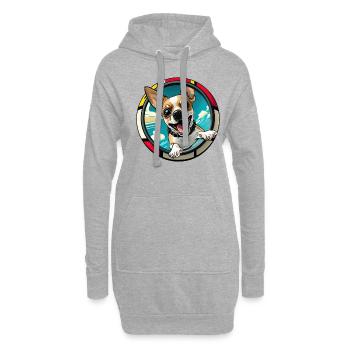 Dog Cartoon Chihuahua Design pour les amoureux des chiens - Sweat-shirt à capuche long Femme - gris chiné - Devant