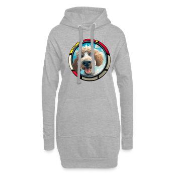 Dog Cartoon Poodle Design pour les amoureux des chiens - Sweat-shirt à capuche long Femme - gris chiné - Devant