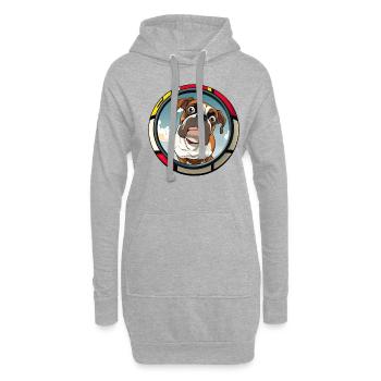 Dog Cartoon Boxer Design pour les amoureux des chiens - Sweat-shirt à capuche long Femme - gris chiné - Devant