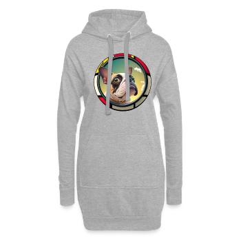 Chiens Français Bulldog Amateurs de chiens - Sweat-shirt à capuche long Femme - gris chiné - Devant