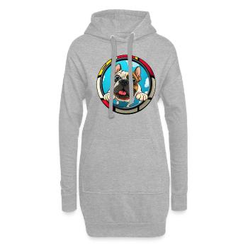 Chiens Français Bulldog Amateurs de chiens - Sweat-shirt à capuche long Femme - gris chiné - Devant