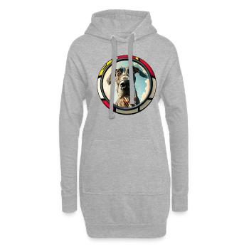 Chiens Dessin animé Grand Danois pour les amoureux des chiens - Sweat-shirt à capuche long Femme - gris chiné - Devant