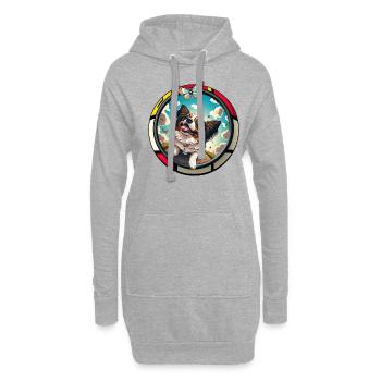 Hunde Spruch Papillon Design für Hundeliebhaber - Hoodie-Kleid - Grau meliert - Vorne