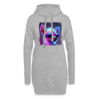 Dog Cartoon Chihuahua Design pour les amoureux des chiens - Sweat-shirt à capuche long Femme - gris chiné - Devant