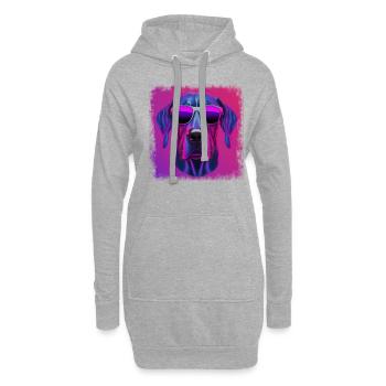 Chiens Dessin animé Grand Danois pour les amoureux des chiens - Sweat-shirt à capuche long Femme - gris chiné - Devant