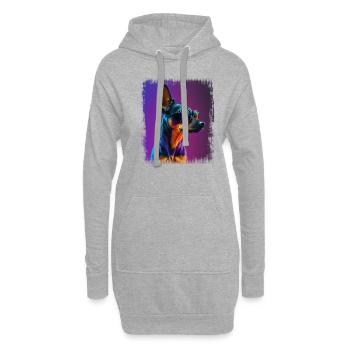 Chiens Cartoon Miniature Pinscher Design Dog Lovers - Sweat-shirt à capuche long Femme - gris chiné - Devant