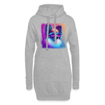 Hunde Spruch Papillon Design für Hundeliebhaber - Hoodie-Kleid - Grau meliert - Vorne