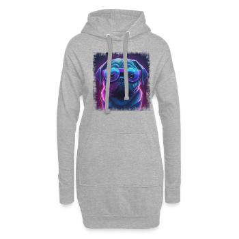 Hunde Spruch Mops Design für Hundeliebhaber - Hoodie-Kleid - Grau meliert - Vorne