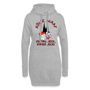 Karneval Kostüm Kölle Alaaf Clown Wappen Dom Köln - Hoodie-Kleid - Grau meliert - Vorne