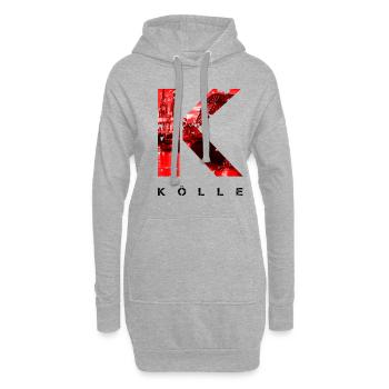 Karneval Kostüm Kölle Alaaf Clown Wappen Dom Köln - Hoodie-Kleid - Grau meliert - Vorne