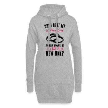 Paar Beziehung Ehering Anmachsprüche - Hoodie-Kleid - Grau meliert - Vorne