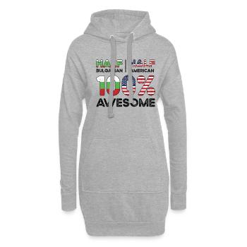 Moitié Bulgarie Américain USA - Sweat-shirt à capuche long Femme - gris chiné - Devant