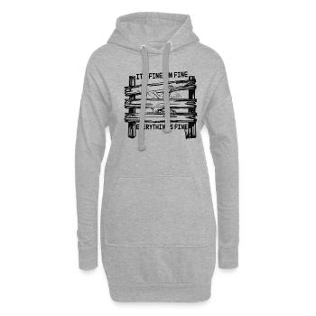 It's Fine I'm Fine Everything Is Fine Huhn - Hoodie-Kleid - Grau meliert - Vorne