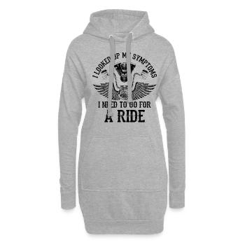 I Looked My Symptoms I Need To Go For A Ride Biker - Hoodie-Kleid - Grau meliert - Vorne