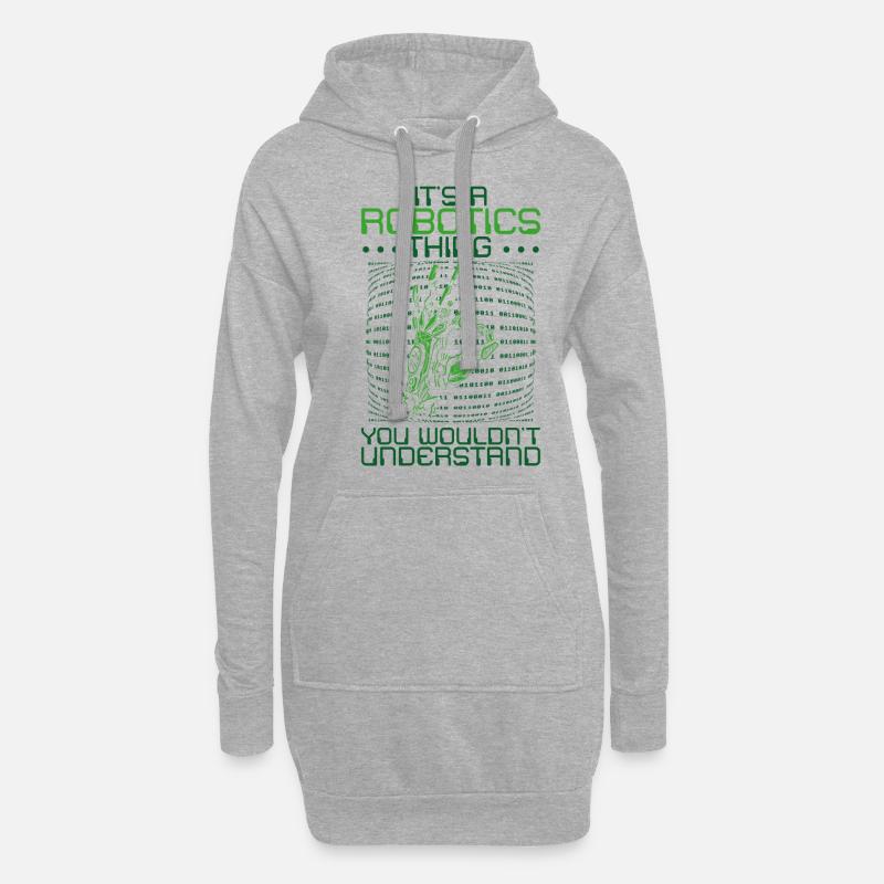 Robot Robotics Engineer It's A - Hoodie-Kleid - Grau meliert