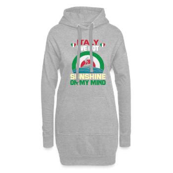 Italie vacances à la plage au bord de la mer Design beach motif - Sweat-shirt à capuche long Femme - gris chiné - Devant