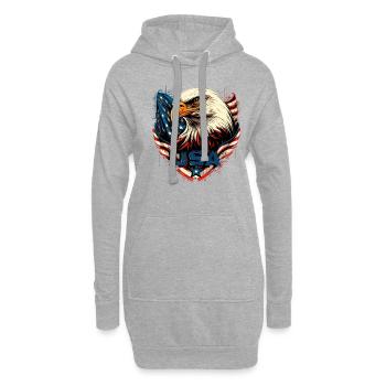 Amerikanisch Patriotisch USA Design - Hoodie-Kleid - Grau meliert - Vorne