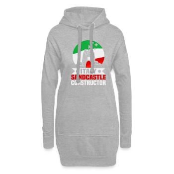 Italien Strandurlaub am Meer Design Strandmotiv - Hoodie-Kleid - Grau meliert - Vorne