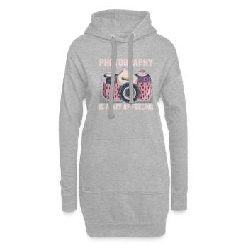 La photographie est une façon de ressentir le photographe - Sweat-shirt à capuche long Femme - gris chiné - Devant