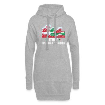 Italie vacances à la plage au bord de la mer Design beach motif - Sweat-shirt à capuche long Femme - gris chiné - Devant