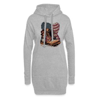 Amerikanisch Patriotisch USA Design - Hoodie-Kleid - Grau meliert - Vorne