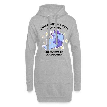 Einhorn mit Sternen - Hoodie-Kleid - Grau meliert - Vorne
