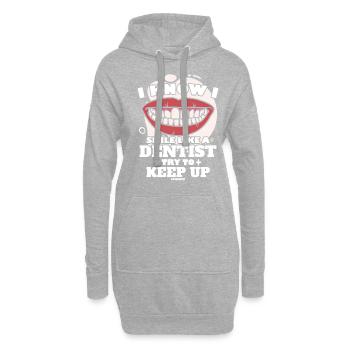 Je sais que je souris comme un dentiste essaie de suivre - Sweat-shirt à capuche long Femme - gris chiné - Devant