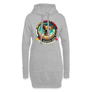 Dog Cartoon Chihuahua Design pour les amoureux des chiens - Sweat-shirt à capuche long Femme - gris chiné - Devant