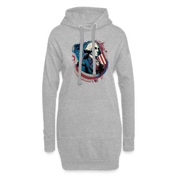 American Patriotic USA Design - Sweat-shirt à capuche long Femme - gris chiné - Devant