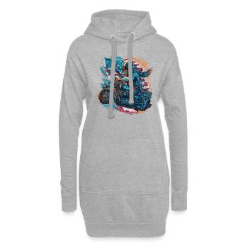 Amerikanisch Patriotisch USA Design - Hoodie-Kleid - Grau meliert - Vorne